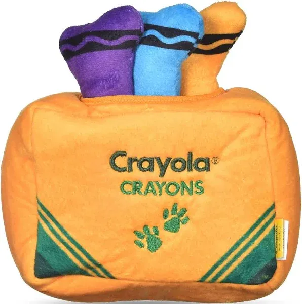 Crayola for Pets Crayon Burrow Toy Plush Squeaker Dog Toy, 8”, Pup-Visible Color Toys Dogs See Best, Burrow Style Dog Toy with 3 Removeable Plush Toys, Enrichment Dog Toys