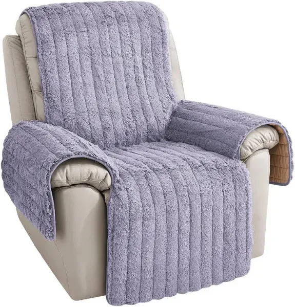 RBSC Home Plush Recliner Slipcover 23 Inches Chair Covers Artificial Wool Lazy Boy Cover Quilted Cover for Recliner Chairs and Furniture Soft Warm