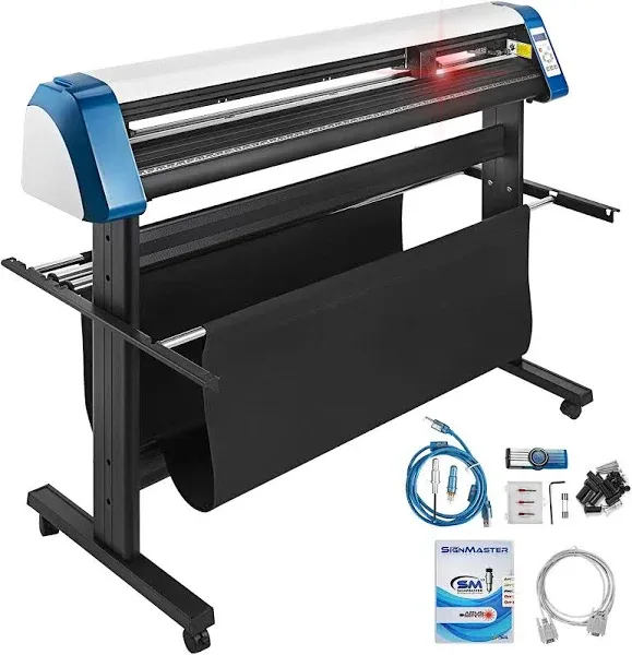 VEVOR 53 in. Vinyl Cutter Machine with Semi-Automatic Manual Positioning Sign Cutting with Floor Stand Signmaster Software