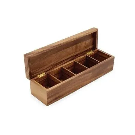 5 Compartment Large Organizer Tea Box, 15.25&#034; x 3.75&#034; x 4&#034;