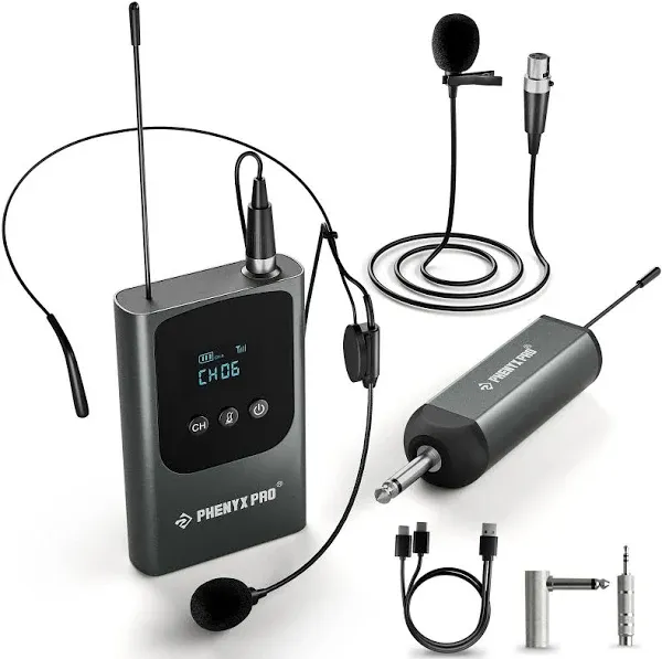  Single Digital Wireless Microphone System, w/Mini Receiver, Bodypack 