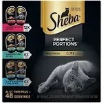 Sheba Perfect Portions Wet Cat Food Cuts in Gravy Gourmet Salmon, Signature Tuna