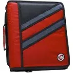 Case-it Z-Binder Two-in-One 1.5-Inch D-Ring Zipper Binders Red