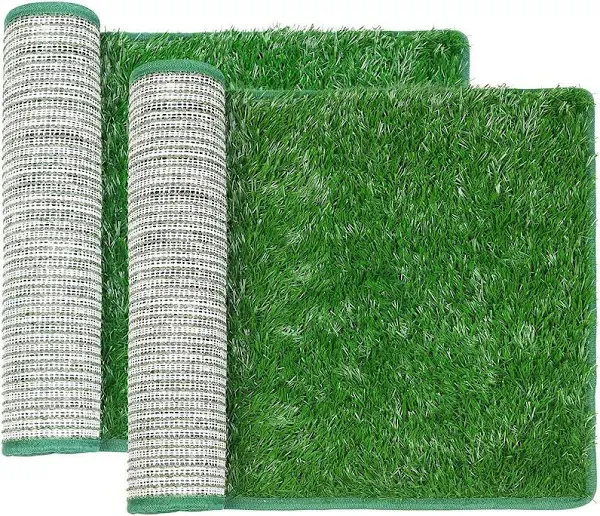 LOOBANI Dog Grass Pee Pads, Artificial Dog Grass Pads for Potty Tray, Fake Grass for Dogs to Pee On, Outdoor Indoor Pee Grass for Dog Potty… (14.1*18.1 inch)