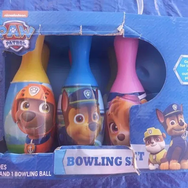 Paw Patrol Bowling Set Toy Gift Set For Kids Indoor Outdoor Fun 6 Pins 1 Ball