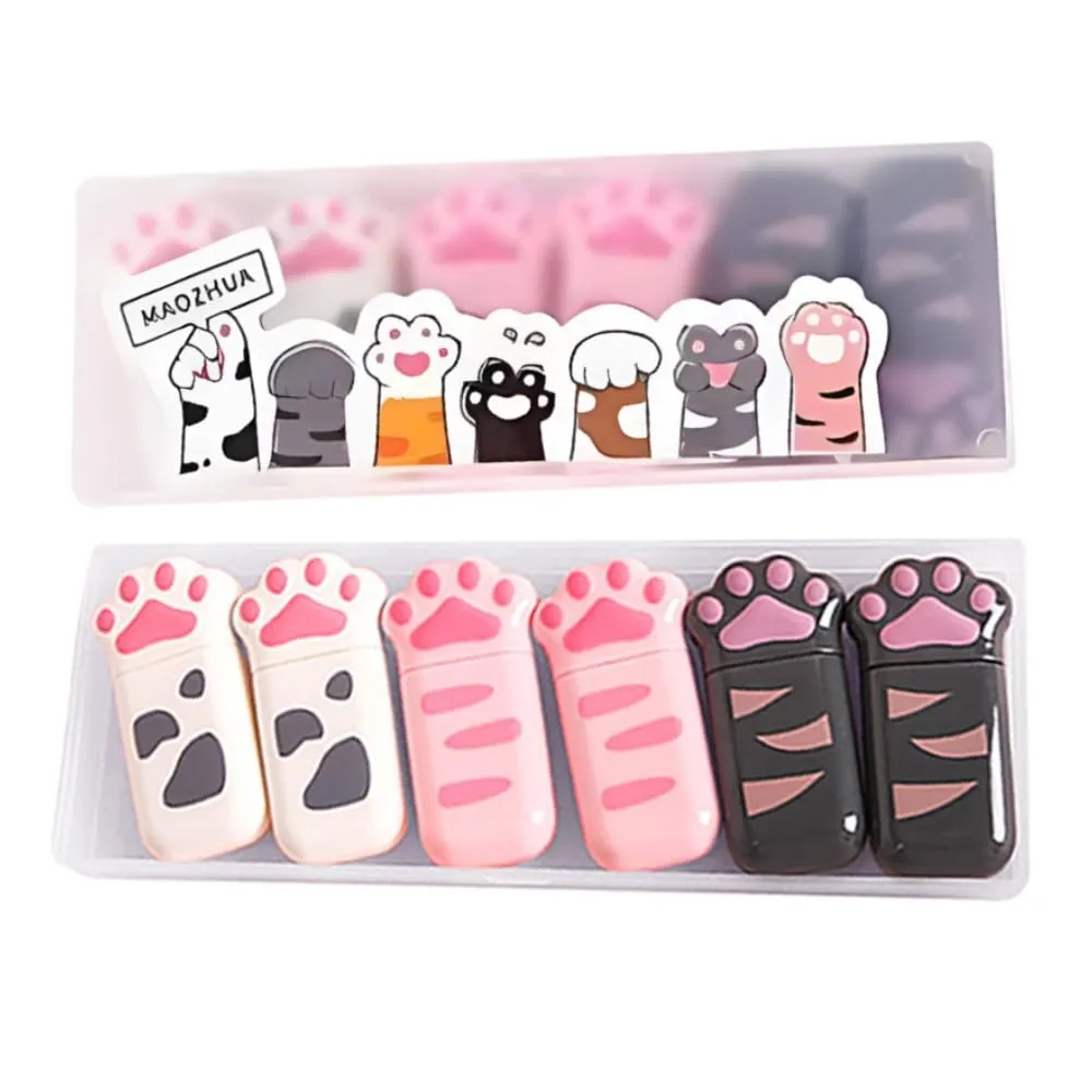 white Out Corrcetion Tape,6 Pack Mini Japan White Out,with Easy to Use Kawaii Cat Paw Applicator,Cute Stationary Set Kawaii Birthday Gifts set for School Supplies