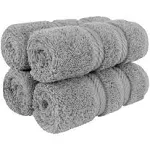 American Soft Linen Edison Luxury 100% Turkish Cotton 4-Piece Washcloth Set - Rockridge Gray