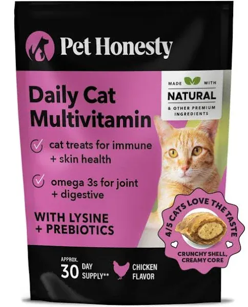 Pet Honesty Cat Multivitamin Chews - Cat Treats for Health + Immune Cat Joint...