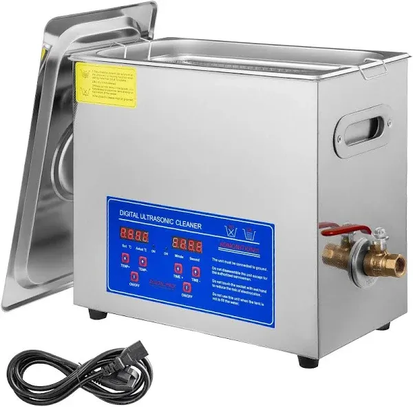 Professional Ultrasonic Cleaner 6L with Digital Timer&Heater - Excellent Cleaning Machine for Watch Instruments Industrial Parts