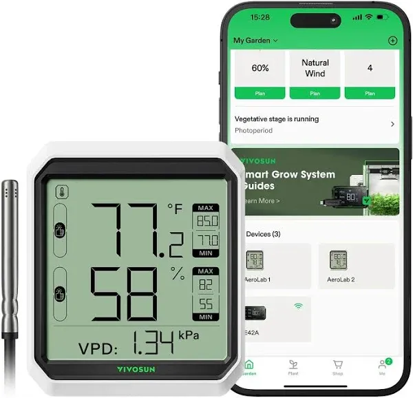 AeroLab THB1S Bluetooth Hygrometer Thermometer, External Sensor Probe Included