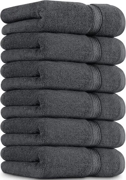 Utopia Towels - 6 Pack Viscose Hand Towels Set, (16 x 28 inches) Ring Spun Cotton, Ultra Soft and Highly Absorbent 600gsm Towels for Bathroom, Gym,