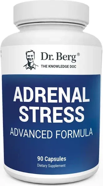 Dr. Berg’s Adrenal Stress Advanced Formula - Adrenal Support Supplements for Stress, Mood and Energy Support - Adrenal Supplements - Cortisol Manager with Ashwagandha - 90 Capsules