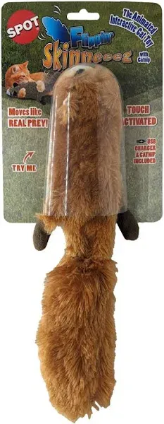 Ethical Pet Flippin' Skinneeez Squirrel Interactive Cat Toy