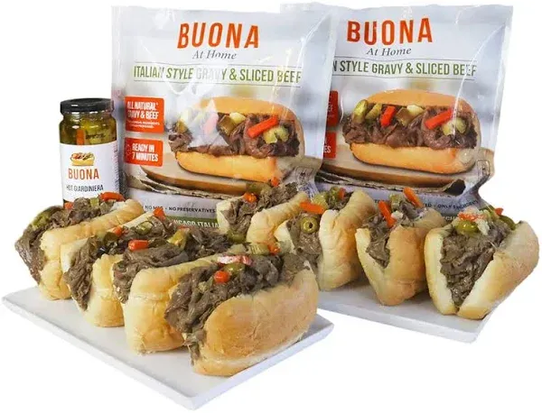 Buona Chicago Italian Beef Sandwich Kit 8 Pack