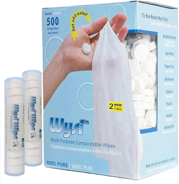 Wysi Multi-Purpose Expandable Wipes with Travel Tube