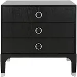 Safavieh Lorna 3 Drawer Contemporary Night Stand - Black