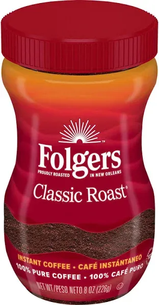 Classic Roast Instant Coffee Crystals, 16-Ounce Jar