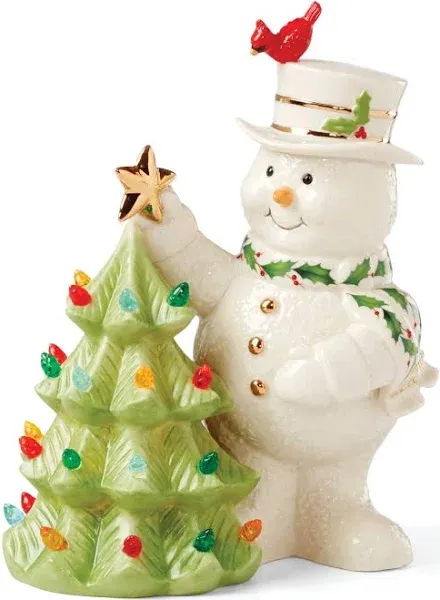 Lenox 894906 Happy Holly Days Snowman Lit Figurine