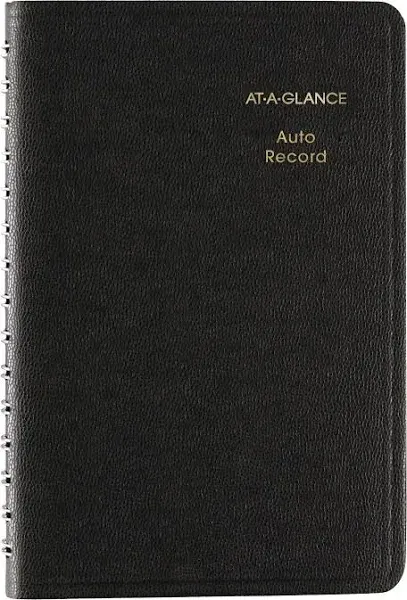 AT-A-GLANCE Auto Record Book Wirebound Black 3 34 x 6 - Auto Record Books