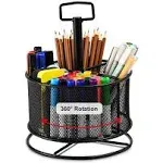 Mesh Desk Organizer 360-Degree Rotating Multi-Function<wbr/>al Pen Holder 4 Compart...