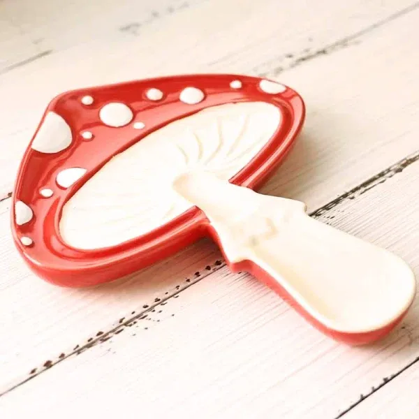 Fungi Fun Ceramic Mushroom Spoon Rest