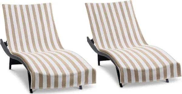 Arkwright California Cabana Chaise Lounge Covers 100% Cotton Terry