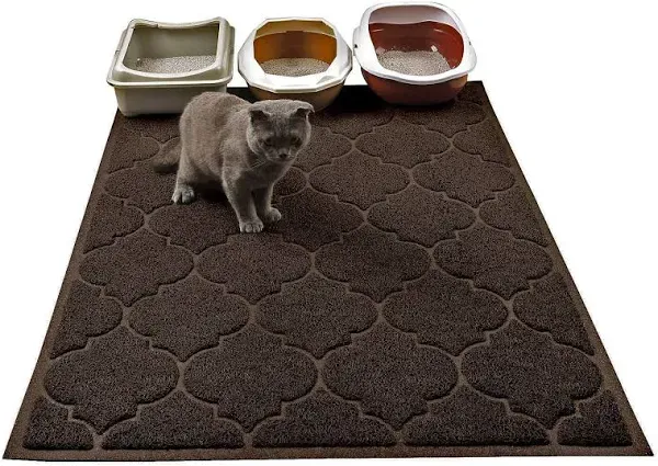 Cat Litter Mat, XL Super size, Phthalate Free, Easy to Clean, 46x35 Inches, Durable, Soft On Paws, Large Litter Mat.