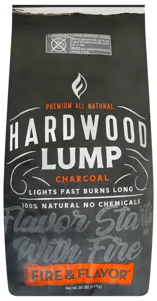 Fire & Flavor Premium All Natural Hardwood Lump Charcoal