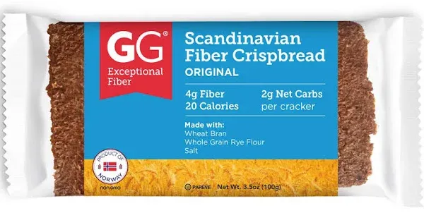 GG Scandinavian Bran Crispbread All Natural Bran Cracker Packages, 5 count, 3.5-Ounce Packages (Pack of 5)