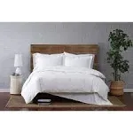 3PC Full/Queen Solid Percale Duvet Cover Set White - Cannon