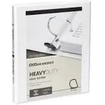 Office Depot Brand Heavy-Duty View 3-Ring Binder, 1/2" D-Rings, White