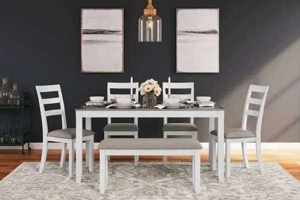 Ashley Stonehollow Dining Table and Chairs with Bench