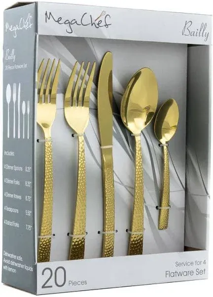 MegaChef Baily 20-Pieces Polished Modern Flatware Lowes.com