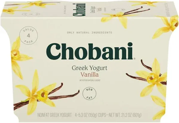 Chobani Yogurt, Greek, Non-Fat, Blended, Vanilla - 32 oz