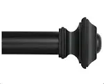 Ivilon Window Curtain Rod - End Cap Style, 1&#034; dia, 28-48&#034; Black\xa0310-161B<wbr/>LA-28-48