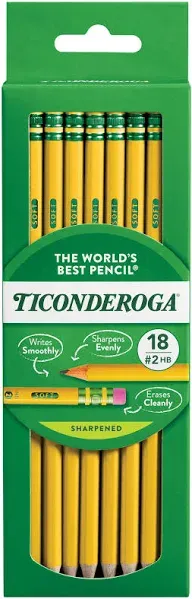 Ticonderoga Wood-Cased Pencils Pre-Sharpened 2 HB Soft