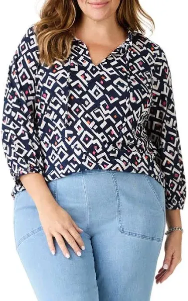 NIC+ZOE Indigo Angles Top