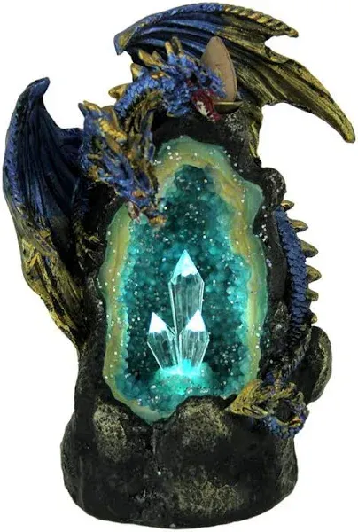 Dragon Gem Cave Backflow Cone Burner 6.75&#034; Fantasy Gothic Academia Decor Lighted