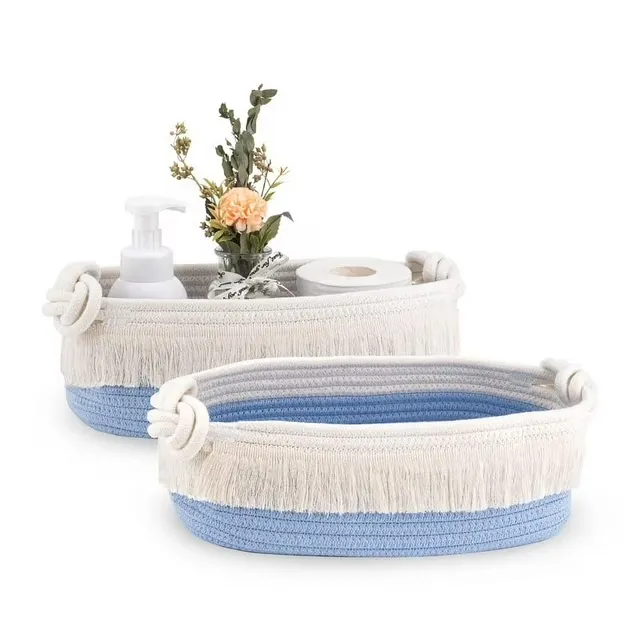 Oradrem Toilet Basket Small Basket with Handles for Nursery