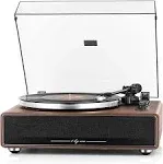 1 by One High Fidelity Belt Drive Turntable with Built-in Speakers, Vinyl Record