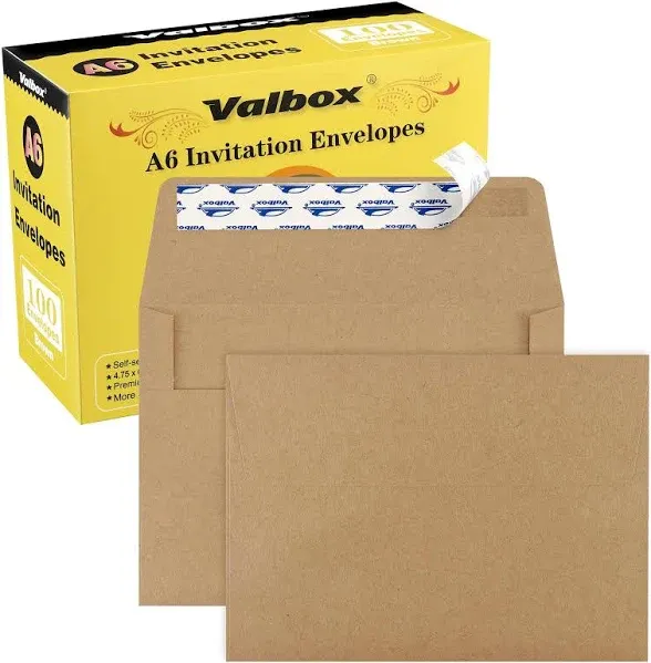 ValBox 100 Qty A6 Envelopes