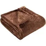 Superior Ultra-Plush Solid Fleece Throw,Chocolate