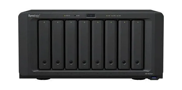 Synology DiskStation DS1823xs+ NAS Server with Ryzen 3.35GHz CPU, 32GB Memory, 128TB HDD Storage, 1TB M.2 NVMe SSD, 1 x 10GbE LAN Port, DSM Operating System