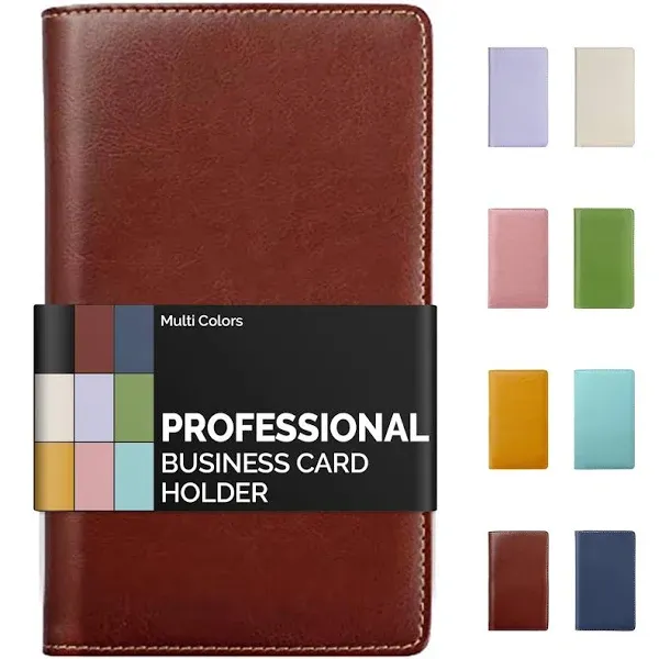 Leather Professional Business Card Book Holder Organizer, 240 Card Capacity P...