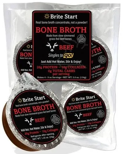 Bone Broth - Beef Bone Broth - 4 Count - Keto Friendly Concentrate Packed wit...