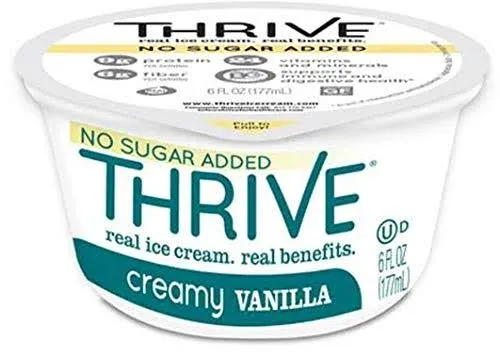 Thrive Frozen Nutrition Creamy Vanilla Ice Cream, 6 Fluid Ounce Cup -- 24 per Case