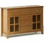 Simpli Home Artisan Solid Wood Sideboard Buffet in Honey Brown