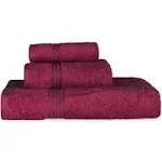 Superior Egyptian Cotton 3-Piece Towel Set Burgundy