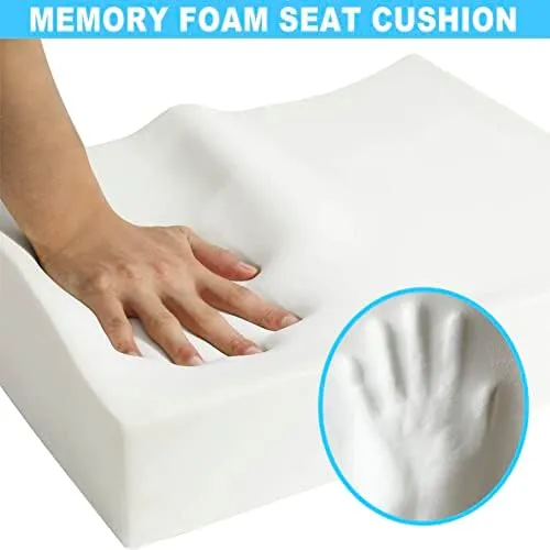 Versatile Memory Foam Seat Cushion  Comfort &amp; Support for Any Seating Surface