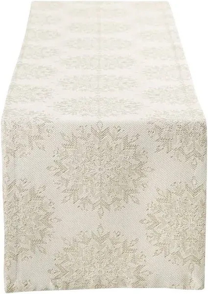 DII Winter Sparkle Jacquard Table Runner